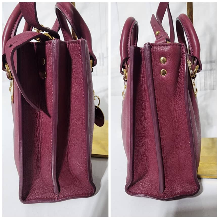 Sophie Hulme Leather Zip Bowler Bag Wine - Image 9