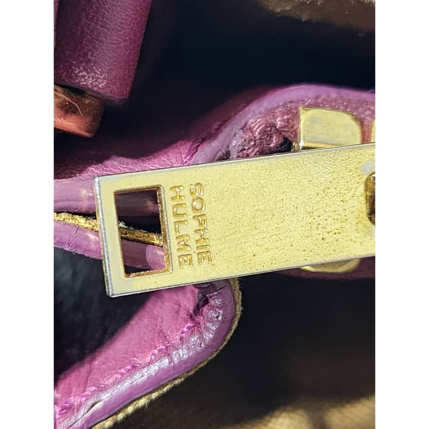 Sophie Hulme Leather Zip Bowler Bag Wine - Image 12