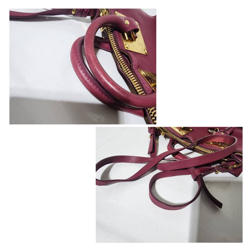 Sophie Hulme Leather Zip Bowler Bag Wine - Image 11