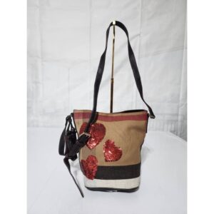 Burberry Ashby Bag House Check Canvas with Sequins Mini