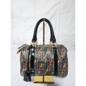 FENDI Multicolor Zucchino Coated Canvas Spalmati Forever Boston Bag