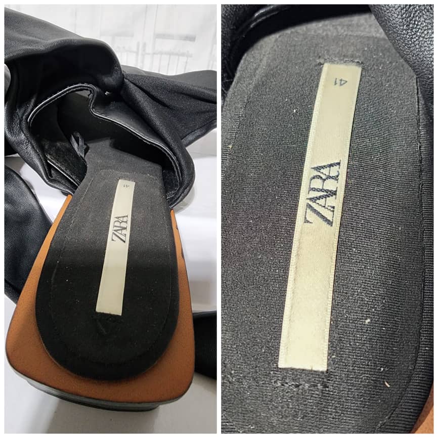 Zara Mid Block Leather Heels with Wrap Around Design Black Size 41 - Image 10