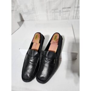 Prada Leather Slip On Loafers Black Size10