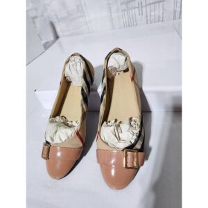 Burberry Nova Check Buckle Ballet Flat Beige/Cream Size 37