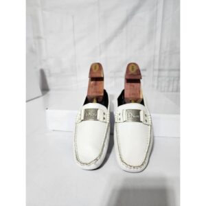 Christian Dior Vintage Leather Loafer White Size 39