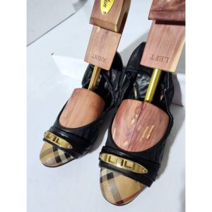 Burberry Haymarket Aston Ballerina Black/Beige Size 38