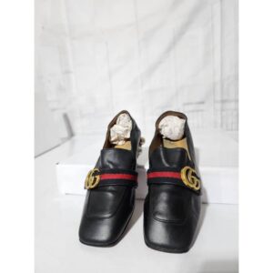 Gucci Peyton GG Sylvie Pearl Studded Loafer Black Size 37