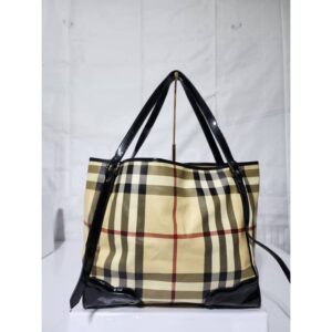 Burberry House Check Bridle Canterbury Tote Medium Bag Black